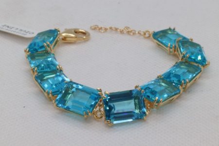 Bracciale in arg.925 con topazi azzurri