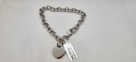 Bracciale in argento 925 con cuore medio pendente