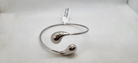 Bracciale rigido in argento 925 con gocce a contrarier.