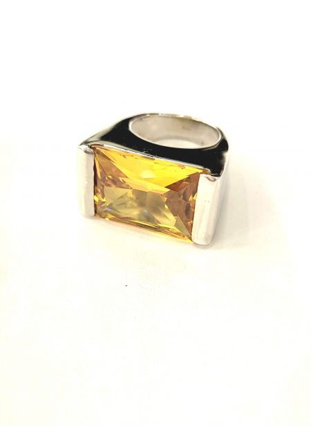 Anello in argento 925 con topazio giallo