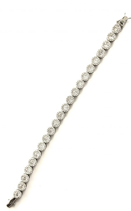 Bracciale in argento 925 con zirconi tondi